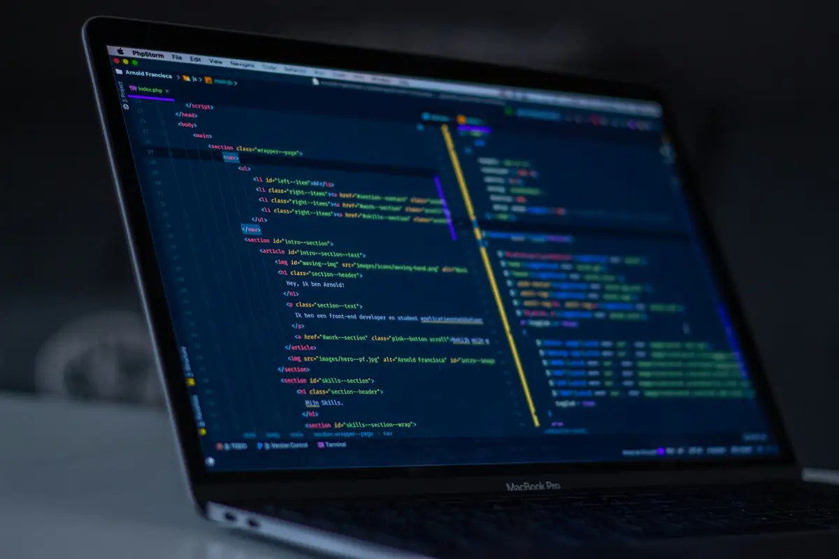 Código en pantalla
